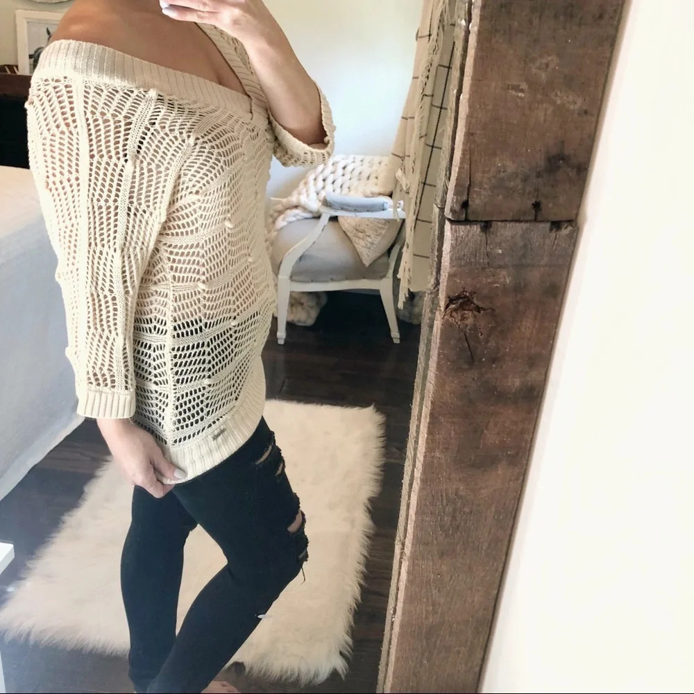 ripcurl xsmall oversized open knit boho sweater